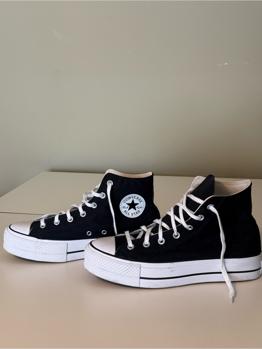 Platform Converse Chuck Taylor All Star High Top Sneakers - Black